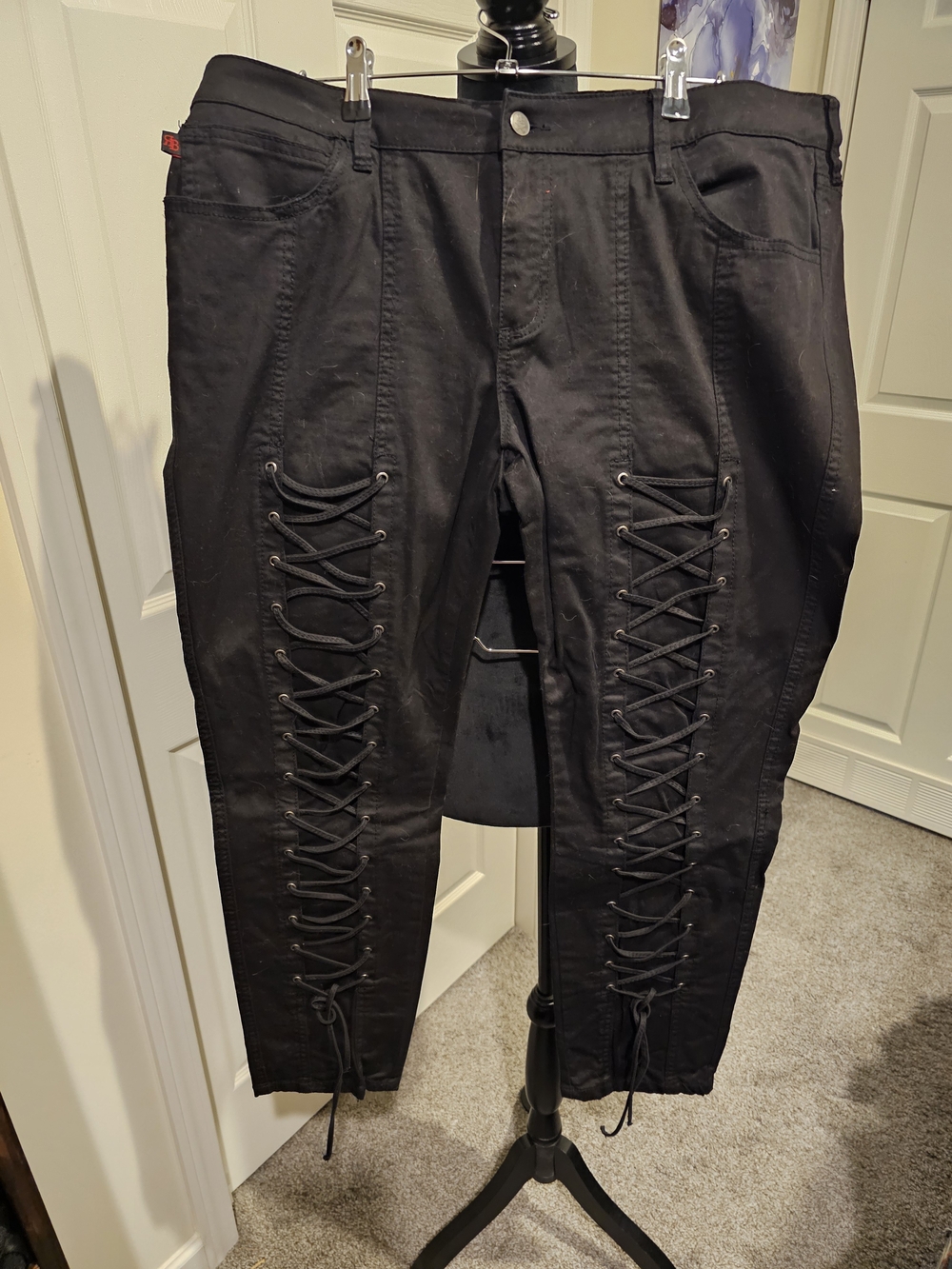 Royal Bones Black Lace-Up Chino Pants